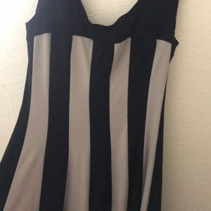 Black and Gray Strip Dress